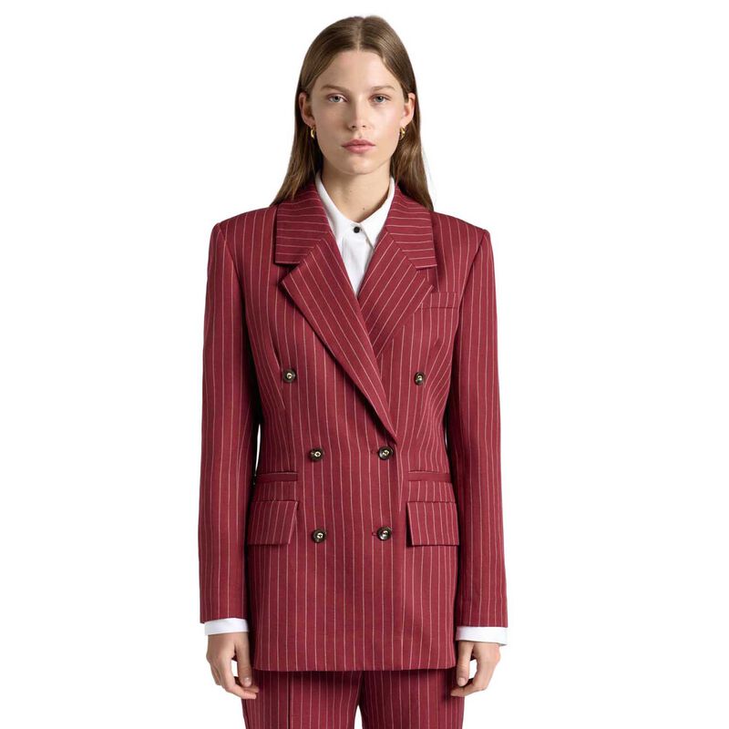 Cue Linen Blend Pinstripe Blazer image number 0